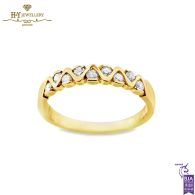 Yellow Gold Brilliant Cut Diamond Ring - 0.21 ct