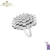 White Gold Brilliant Cut Diamond Flower Shape Ring - 2.00ct