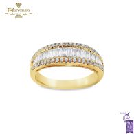 Rose Gold Baguette & Brilliant Cut Diamond Half Eternity Ring - 0.57ct