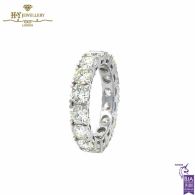 White Gold Brilliant Cut Diamond Full Eternity Ring - 4.86ct