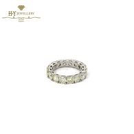 White Gold Brilliant Cut Diamond Full Eternity Ring - 4.86ct