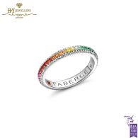 Fabergé Colours of Love White Gold Rainbow Multicoloured Gemstone Fluted Eternity Ring