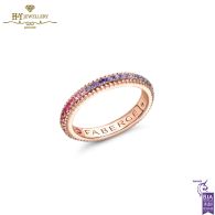 Fabergé Colours of Love Rose Gold Rainbow Multicoloured Gemstone Fluted Eternity Ring