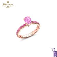 Fabergé Colours of Love Rose Gold Pink Sapphire Fluted Ring with Pink Sapphire Shoulders