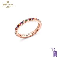 Fabergé Colours of Love Rose Gold Multicolored Gemstones Fluted Eternity Ring