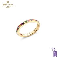 Fabergé Colours of Love Yellow Gold Multicoloured Gemstone Fluted Eternity Ring