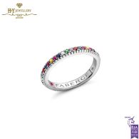 Fabergé Colours of Love White Gold Multicoloured Gemstone Set Fluted Ring