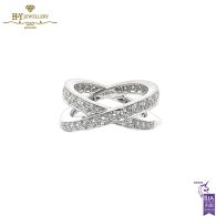 White Gold X Design Full  Diamond Ring - 1.94ct