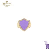 Armour Enamel Pinkie Ring Yellow Gold (Lilac) -0.12ct