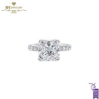 White Gold Square & Round Cut Diamond Ring - 6.21ct