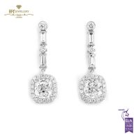 White Gold Mix Cut Diamond Earrings - 2.72 ct