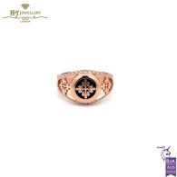 Rose Gold Patek Philippe Design Round Cut Diamond Ring - 0.44