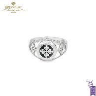 White Gold Round Cut Diamond Patek Philippe Design Ring - 0.44 ct