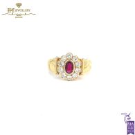 Oval Mixed Cut Ruby & Diamond Ring - 1.25ct