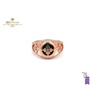 Rose Gold Patek Philippe Design Round Cut Diamond Ring - 0.44