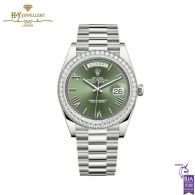 Rolex Day-Date Olive Green Dial White Gold  - ref 228349RBR