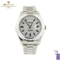 Rolex Day-Date White Gold with Aftermarket Diamond & Sapphires - ref 218239