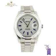 Rolex Day-Date White Gold with Aftermarket Diamond & Sapphires - ref 218239