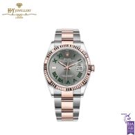 Rolex Datejust Rose Gold & Steel "Wimbledon" Slate Roman Dial - ref 126231