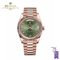 Rolex Day-Date Everose Gold Olive Green Dial - ref 228235