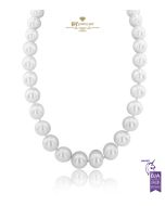 White Gold Pearl &  Diamond Necklace - 0.18ct 