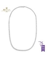 White Gold Brilliant Cut Diamond Tennis Necklace - 8.43 ct