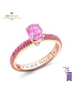 Fabergé Colours of Love Rose Gold Pink Sapphire Fluted Ring with Pink Sapphire Shoulders