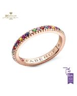 Fabergé Colours of Love Rose Gold Multicolored Gemstones Fluted Eternity Ring