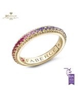 Fabergé Colours of Love Yellow Gold Rainbow Multicoloured Gemstone Fluted Eternity Ring  