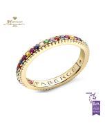 Fabergé Colours of Love Yellow Gold Multicoloured Gemstone Fluted Eternity Ring