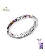 Fabergé Colours of Love White Gold Multicoloured Gemstone Set Fluted Ring