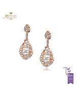 Rose Gold Brilliant Cut Diamond Earrings - 1.53 ct