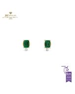 House Of Meraki Kyem Studs - Yellow Gold Emerald & Diamond Earrings - 1.68ct