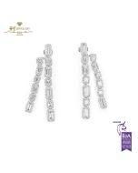 White Gold Baguette & Brilliant Cut Diamond Earrings - 8.67ct