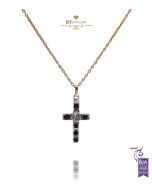 Yellow Gold Brilliant Cut Diamond Garnet Cross Pendant - 2.00 ct