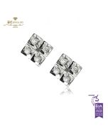 White Gold Brilliant Cut Diamond Earrings - 1.49ct