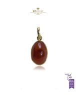 Yellow Gold Cabochon Agate Pendant