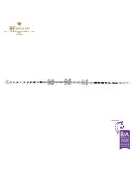 White Gold Brilliant Cut Diamond Flower Bracelet - 0.42ct 