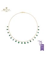 House Of Meraki Yellow Gold Kalie Natural Zambian Emerald Necklace - 5.83ct