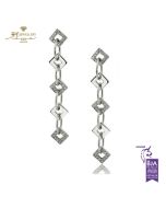 White Gold Brilliant Cut Diamond Drop Earrings - 0.38 ct