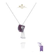 White Gold Brilliant Cut Amethyst & Diamond Pendant - 2.33 ct