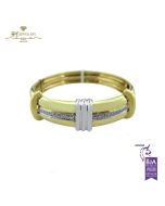 Yellow & White Gold Brilliant Cut Diamond Bangle - 1.02 ct