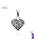 White Gold Brilliant Cut Diamond Heart Shape Pendant - 1.10 ct