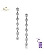 White Gold Classic Round Cut Diamond Drop Earrings - 0.62ct