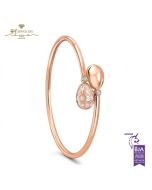 Fabergé Heritage Rose Gold Diamond & Pink Guilloché Enamel Crossover Bracelet