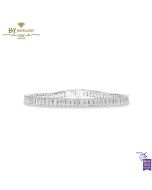 White Gold Emerald Cut Diamond Tennis Bracelet - 8.79ct