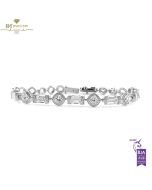 White Gold Mixed Cut Diamond Bracelet - 6.72 ct