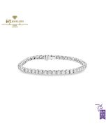 White Gold Brilliant Cut Diamond Tennis Bracelet - 6.67ct