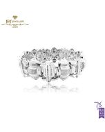 White Gold Mix Cut Diamond Large Unisex  Bracelet - 12.42ct