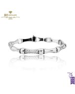  White Gold  Bone Design With Diamond  Bracelet-1.16 ct